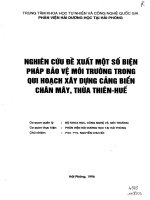 Nghiên cứu đề xuất một số biện pháp bảo vệ môi trường trong qui hoạch xây dựng cảng biển chân mây, Thừa Thiên Huế