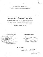 Nghiên cứu chế tạo một số chi tiết bằng công nghệ luyện kim bột