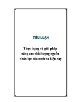Thực trạng và giải pháp nâng cao chất lượng nguồn nhân lực của nước ta hiện nay