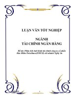 phân tích tình hình tài chính công ty cổ phần bảo hiểm petrolimex chi nhánh nghệ an