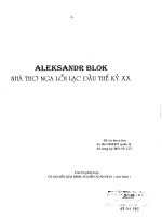 Aleksandr Blok nhà thơ Nga lỗi lạc dầu thế kỷ XX