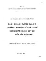 Đánh giá ảnh hưởng của môi trường lao động tới sức khỏe công nhân ngành dệt sợi miền Bắc Việt Nam