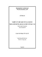 Nghiên cứu điều kiện tồn tại soliton trong môi trường sợi quang phi tuyến bậc cao