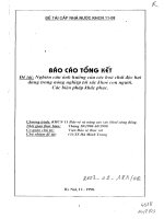 Nghiên cứu ảnh hưởng của các hóa chất độc hại dùng trong nông nghiệp tới sức khỏe côn người. Các biện pháp khắc phục