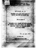 Nghiện cứu thiết kế xây dựng hệ thống tin học phục vụ chuyển tiền và thanh toán qua bưu điện