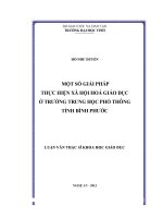 một số giải pháp thực hiện xã hội hóa giáo dục ở trường trung học phổ thông tỉnh bình phước