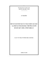 Một số giải pháp quản lý hoạt động dạy học tại trung tâm giáo dục thường xuyên huyện quỳ châu, tỉnh nghệ an