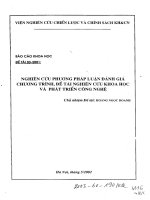 Nghiên cứu phương pháp luận đánh giá chương trình, đề tài nghiên cứu khoa học và phát triển công nghệ