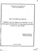Nghiên cứu xây dựng cơ sở dữ liệu và mô hình quản lý khai thác số liệu từ kết quả điều tra tiến sỹ năm 2000