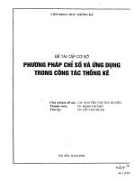 Phương pháp chỉ số và ứng dụng trong công tác thống kê