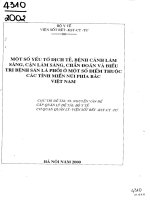 Một số yếu tố dịch tễ, bệnh cảnh lâm sàng, cận lâm sàng, chuẩn đoán và điều trị bệnh sán lá phổi ở một số điểm thuộc các tỉnh miền núi phía Bắc Việt Nam