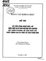 Cải tiến công nghệ mắc, hồ trên thiết bị có sẵn phù hợp dây chuyền dệt kiếm PICANOL để sản xuất vải chất lượng cao và thiết kế sản phẩm mới