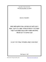 Đổi mới kiểm tra, đánh giá kết quả học tập của học sinh ở phần văn học Việt Nam hiện đại lớp 9 theo hướng tích cực và sáng tạo