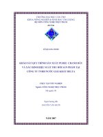Khảo sát quy trình sản xuất puree chanh dây và xác định hiệu suất thu hồi sản phẩm tại công ty TNHH nước giải khát delta