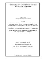VỐN, LAO ĐỘNG VÀ TFP CÓ TÁC ĐỘNG ĐẾN TĂNG TRƯỞNG NÔNG NGHIỆP VIỆT NAM THỜI KỲ 1987 2011