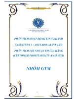 AOTEAROA BANK LTD PHÂN TÍCH LỢI NHUẬN KHÁCH HÀNG(CUSTOMER PROFITABILITY ANALYSIS)