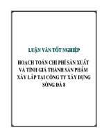 Hoạch toán chi phí sản xuất và tính giá thành sản phẩm xây lắp tại Công ty Xây dựng Sông Đà 8