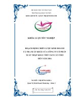 hoạch định chiến lược kinh doanh cá tra xuất khẩu của công ty cổ phần xuất nhập khẩu thủ y sản cần thơ đến năm 2016