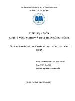 GIẢI PHÁP PHÁT TRIỂN ĐẦU RA CHO THANH LONG BÌNH THUẬN