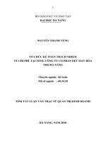 tổ chức kế toán trách nhiệm về chi phí tại tổng công ty cổ phần dệt may hòa thọ đà nẵng