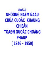 Những năm đầu khó khăn của cuộc kháng chiến chống pháp