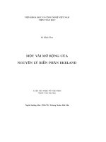 một vài mở rộng của nguyên lý biến phân ekeland