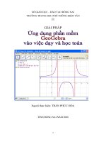 giải pháp ứng dụng phần mềm geogebra vào việc dạy và học tóan