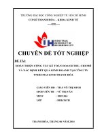 BÀI nộp vân  đại học HOÀN THIỆN CÔNG tác kế TOÁN DOANH THU, CHI PHÍ và xác ĐỊNH kết QUẢ KINH DOANH tại CÔNG TY TNHH MAI LINH THANH hóa