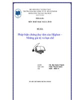 phép biện chứng duy tâm của hêghen – những giá trị và hạn chế