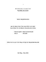 quản trị cung ứng nguyên vật liệu tại công ty cổ phần vinatex đà nẵng tóm tắt