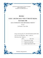 châu á đương đầu với lý thuyết bộ ba bất khả thi