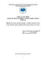 ỨNG DỤNG MÔ HÌNH HARRY T. OSHIMA ĐỂ PHÂN TÍCH TĂNG TRƯỞNG NÔNG NGHIỆP Ở ĐỒNG BẰNG SÔNG CỬU LONG