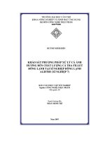 Khảo sát phương pháp xử lý cá ảnh hưởng đế chất lượng cá tra fillet đông lạnh