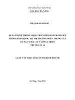 quản trị hệ thống mạng phân phối sản phẩm viễn thông panasonic tại thị trường miền trung của công ty đầu tư và phát triển thương mại