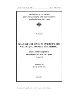 Khảo sát một số yếu tố ảnh hưởng đến chất lượng sản phẩm tôm tempura