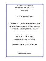 Khám phá các nhân tố ảnh hưởng đến xu hướng tiêu dùng trong thị trường nước giải khát tại TP nha trang