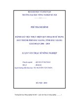 Luận văn thạc sĩ đánh giá việc thực hiện quy hoạch sử dụng đất thành phố bắc giang, tỉnh bắc giang giai đoạn 2001 - 2010