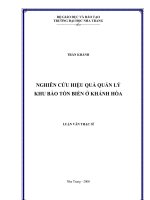 nghiên cứu hiệu quả quản lý khu bảo tồn biển ở khánh hòa
