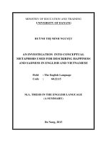 an investigation into conceptual metaphors used for describing happiness and sadness in english and vietnamese