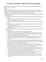 ÔN TẬP TỔ CHỨC HỆ THỐNG THÔNG TIN DOANH NGHIỆP