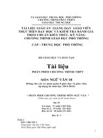 phân phối chương trình ngữ văn 10