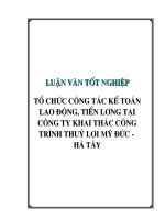 tình hình quản lý phân tích về quản lý lao động, tiền lương tại công ty khai thác công trình thuỷ lợi mỹ đức