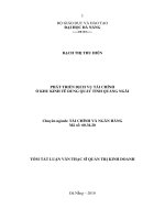 phát triển dịch vụ tài chính ở khu kinh tế dung quất tỉnh quảng ngãi tóm tắt