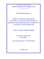 Luận văn thạc sĩ NGHIÊN CỨU KHẢ NĂNG SINH TRƯỞNG, PHÁT TRIỂN VÀ VẬT LIỆU CHE PHỦ CHO MỘT SỐ GIỐNG ðẬU TƯƠNG TRONG ðIỀU KIỆN VỤ ðÔNG, XUÂN TẠI HUYỆN TÂN SƠN, TỈNH PHÚ THỌ