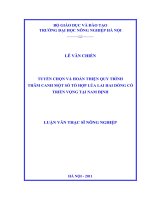 Luận văn thạc sĩ TUYỂN CHỌN VÀ HOÀN THIỆN QUY TRÌNH THÂM CANH MỘT SỐ TỔ HỢP LÚA LAI HAI DÒNG CÓ TRIỂN VỌNG TẠI NAM ĐỊNH