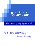 máy và thiết bị chuẩn bị môi trường dinh dưỡng