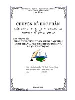 phân tích, tính toán sơ đồ dao thái lưỡi thẳng. nêu ưu nhược điểm và phạm vi sử dụng