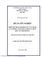 đồ án tốt nghiệp thiết kế trang bị động lực tàu đánh cá lưới rê, vỏ gỗ, hoạt động xa bờ ở khu vực khánh hòa