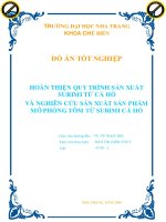HOÀN THIỆN QUY TRÌNH sản XUẤT SURIMI từ cá hố và NGHIÊN cứu sản XUẤT sản PHẨM mô PHỎNG tôm từ SURIMI cá hố