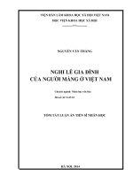 tóm tắt luận án nghi lễ gia đình của người mảng ở việt nam